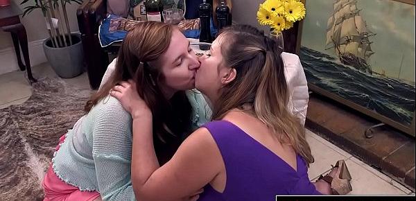  Big titted lesbian Christina licked by hairy Darcy